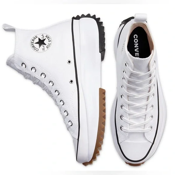 Converse Run Star Hike High “White Black” Women’s Sneaker - Picture 2 of 4